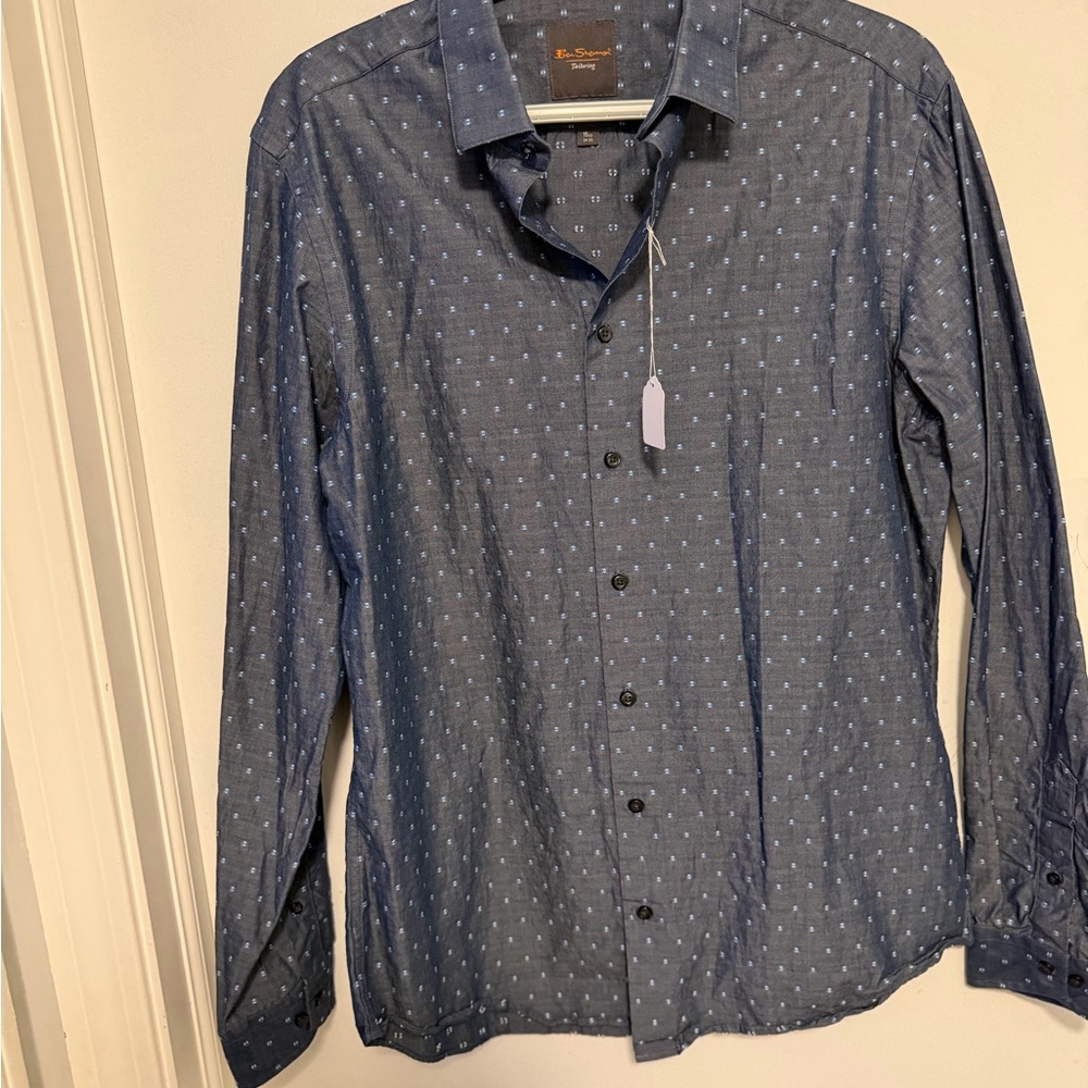 Ben Sherman Navy Patterned Button Down Shirt - image 4